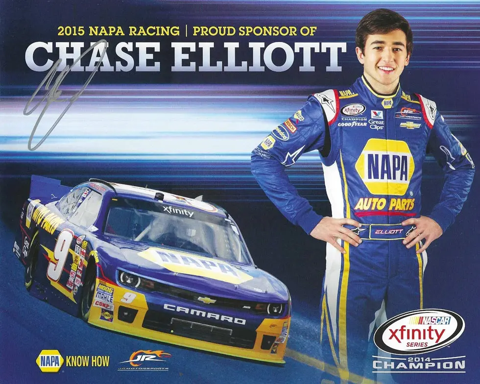 Autographed 2015 Chase Elliott #9 Napa Racing 2014 Nationwide Series Champion (Jr Motorsports) Signed Collectible Picture 8X10 Inch Official Nascar Hero Card Photo With Coa 1