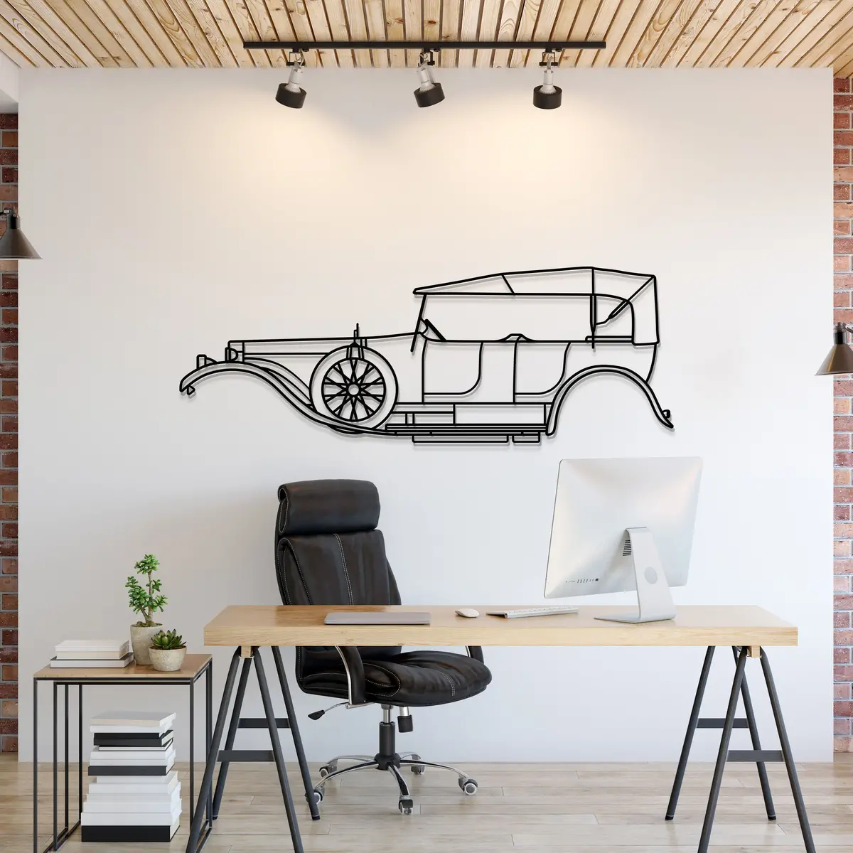 1907 Silver Ghost Metal Car Wall Art - Mt0003 1