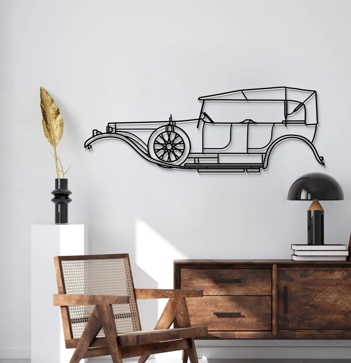 1907 Silver Ghost Metal Car Wall Art - Mt0003 2
