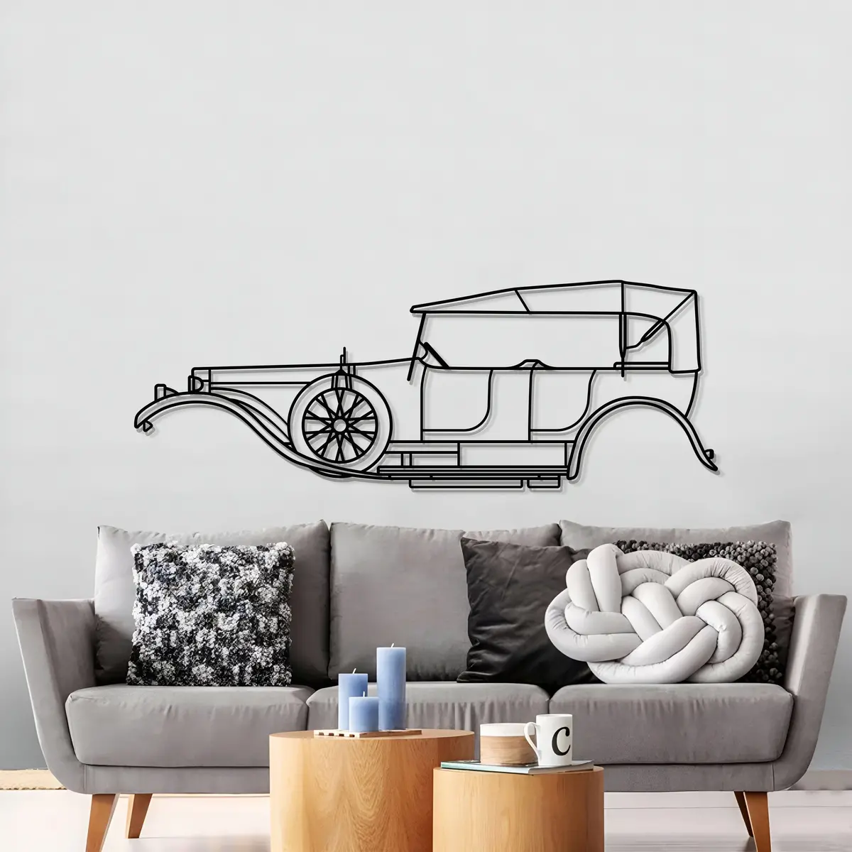 1907 Silver Ghost Metal Car Wall Art - Mt0003 3