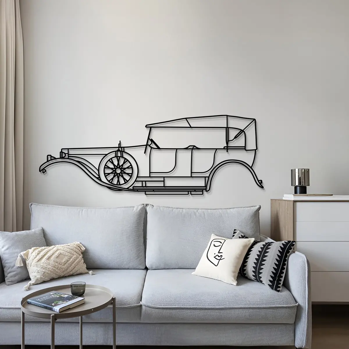 1907 Silver Ghost Metal Car Wall Art - Mt0003 4