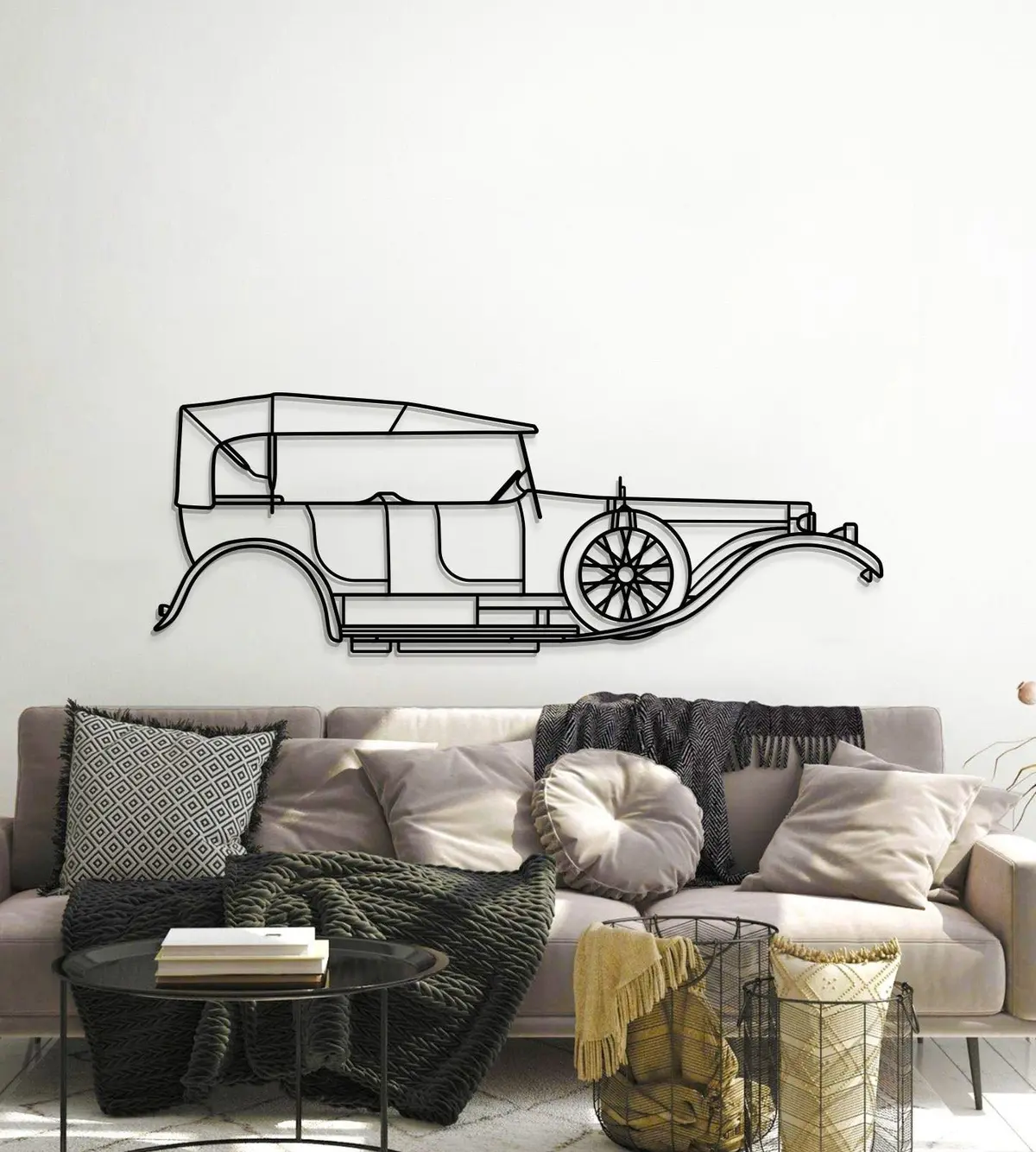 1907 Silver Ghost Metal Car Wall Art - Mt0003 6