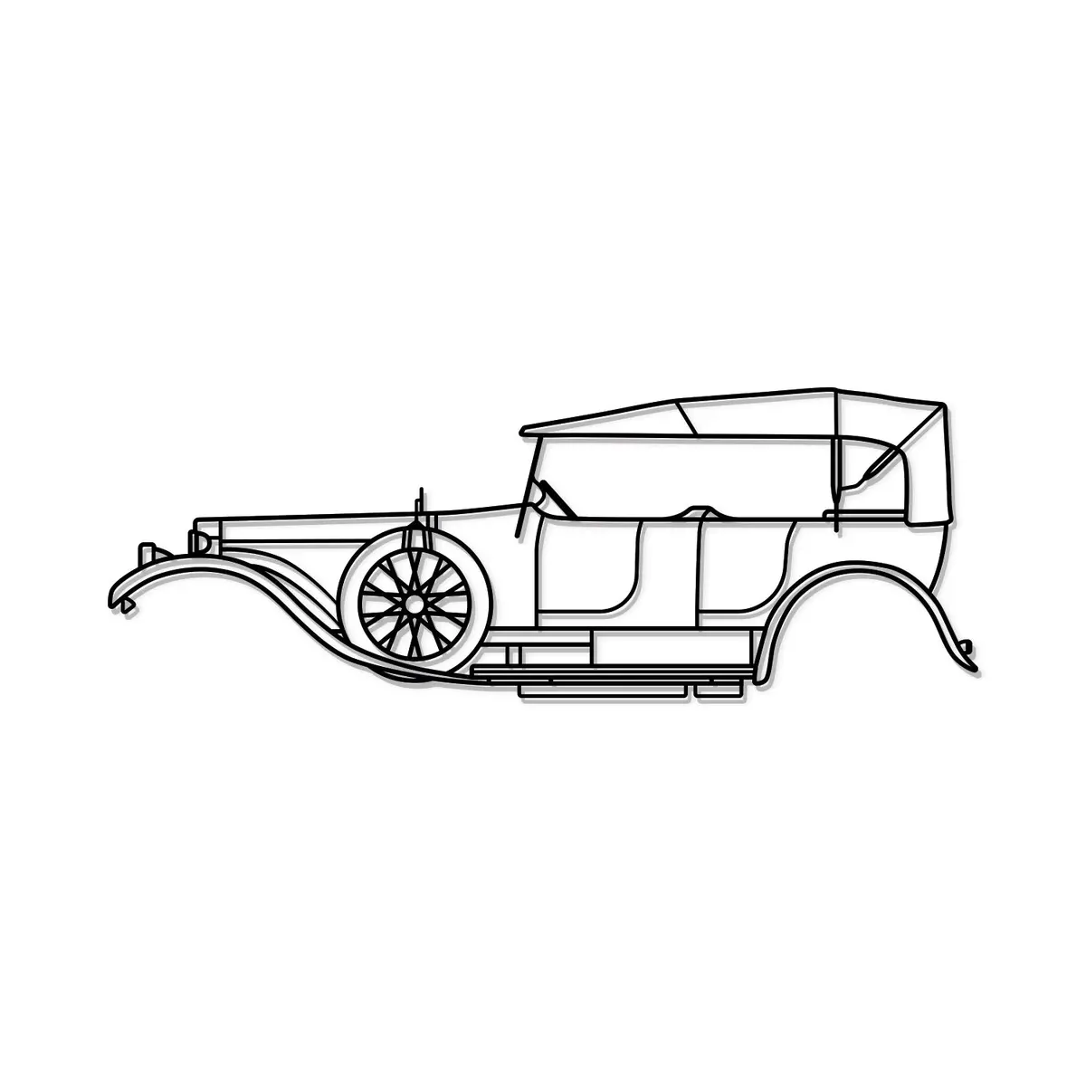 1907 Silver Ghost Metal Car Wall Art - Mt0003 8