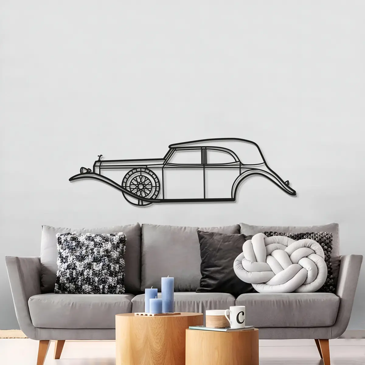 1929 Phantom Ii Metal Car Wall Art - Mt0012 3