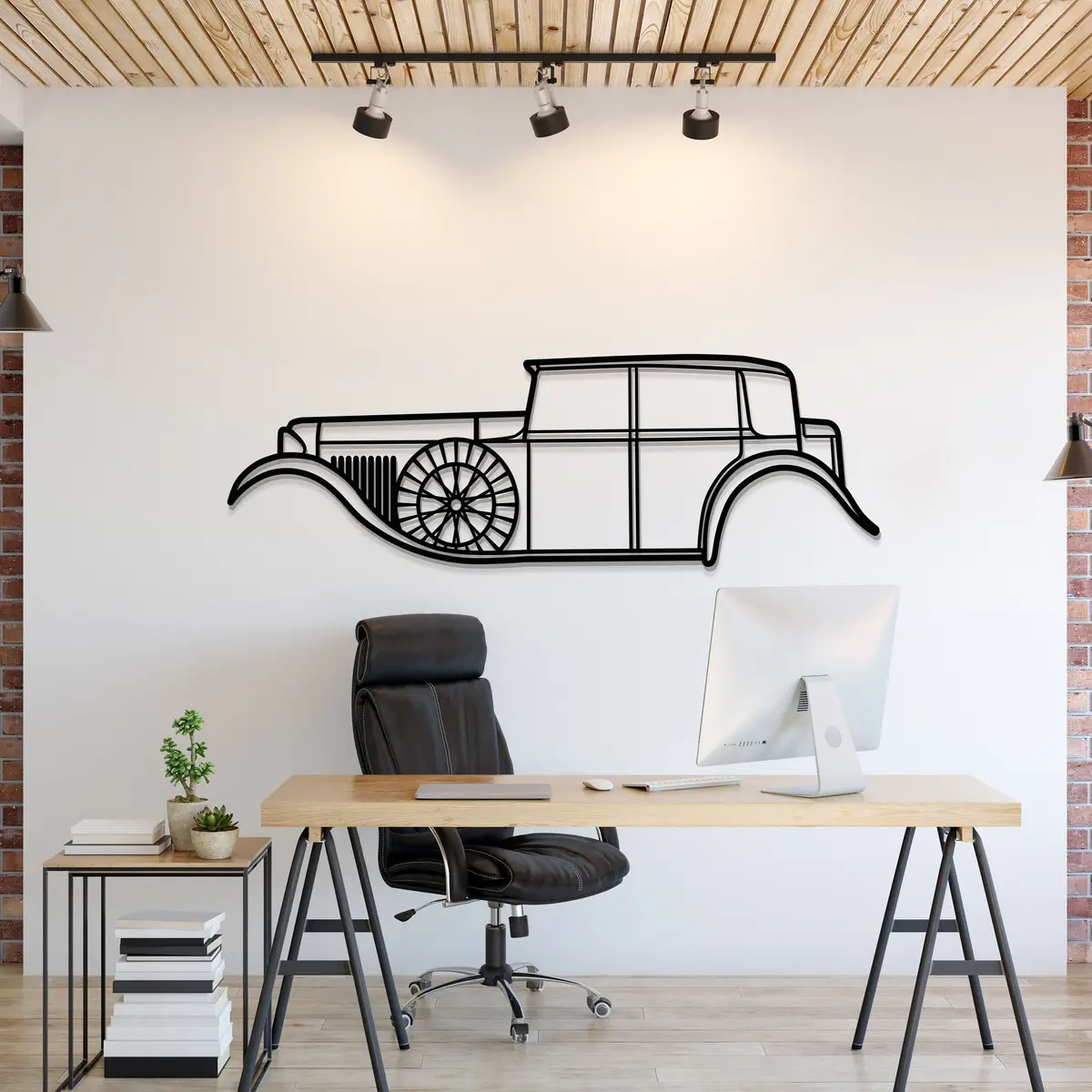 1930 8 Litre Metal Car Wall Art - Mt0002 1
