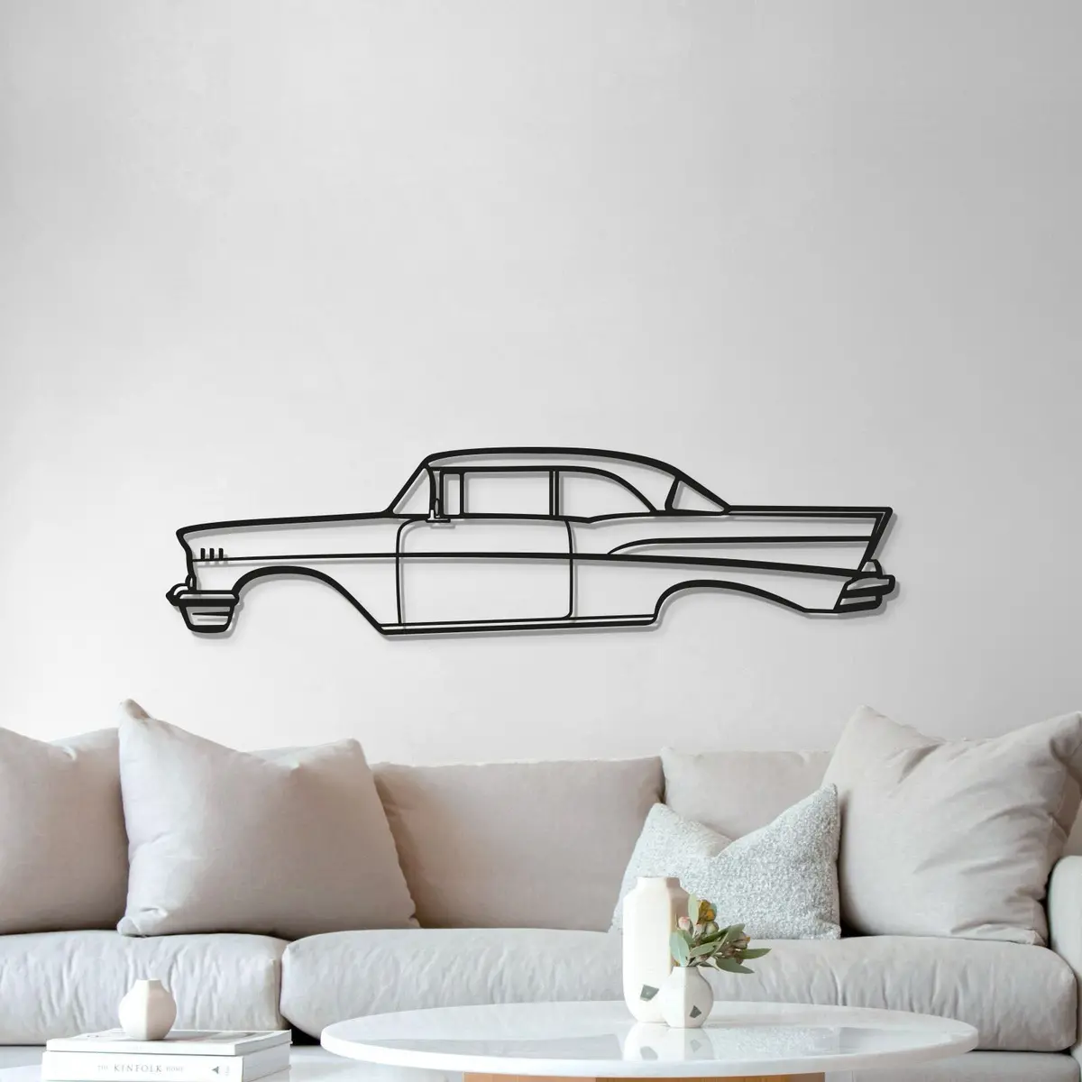 1957 Bel Air Coupe Metal Car Wall Art - Mt0047 5