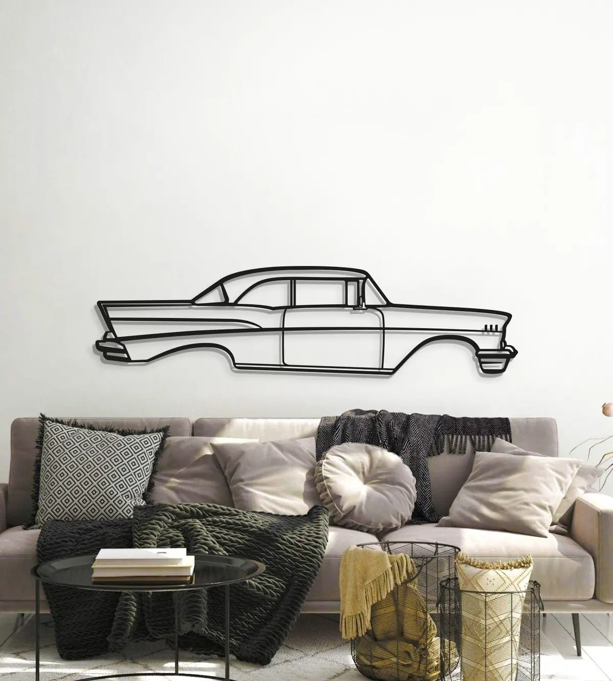 1957 Bel Air Coupe Metal Car Wall Art - Mt0047 6