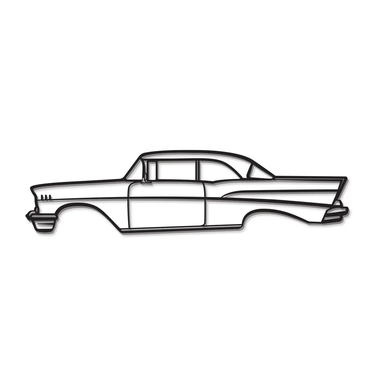 1957 Bel Air Coupe Metal Car Wall Art - Mt0047 8