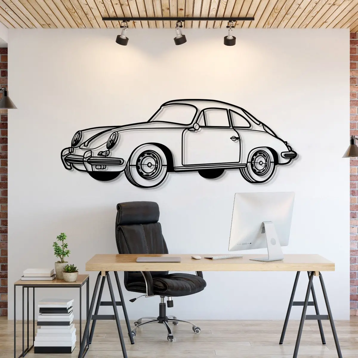 1964 356 Sc Perspective Metal Car Wall Art - Mt1286 1