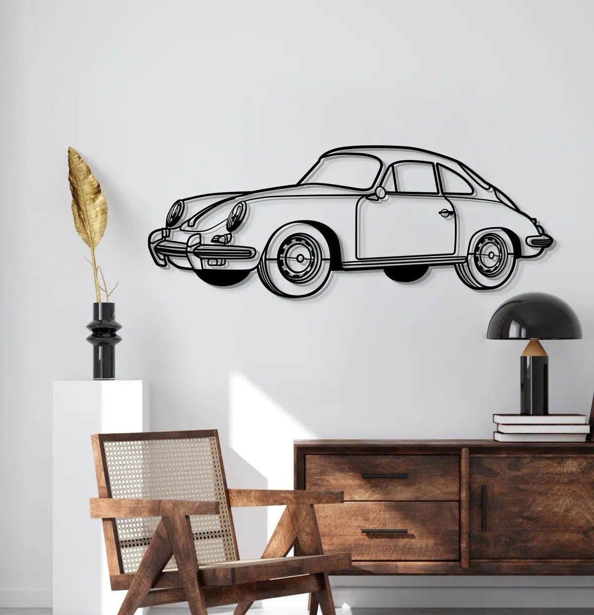 1964 356 Sc Perspective Metal Car Wall Art - Mt1286 2