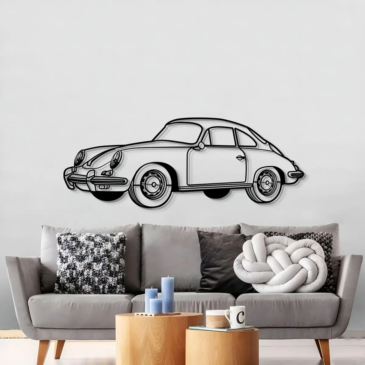 1964 356 Sc Perspective Metal Car Wall Art - Mt1286 3