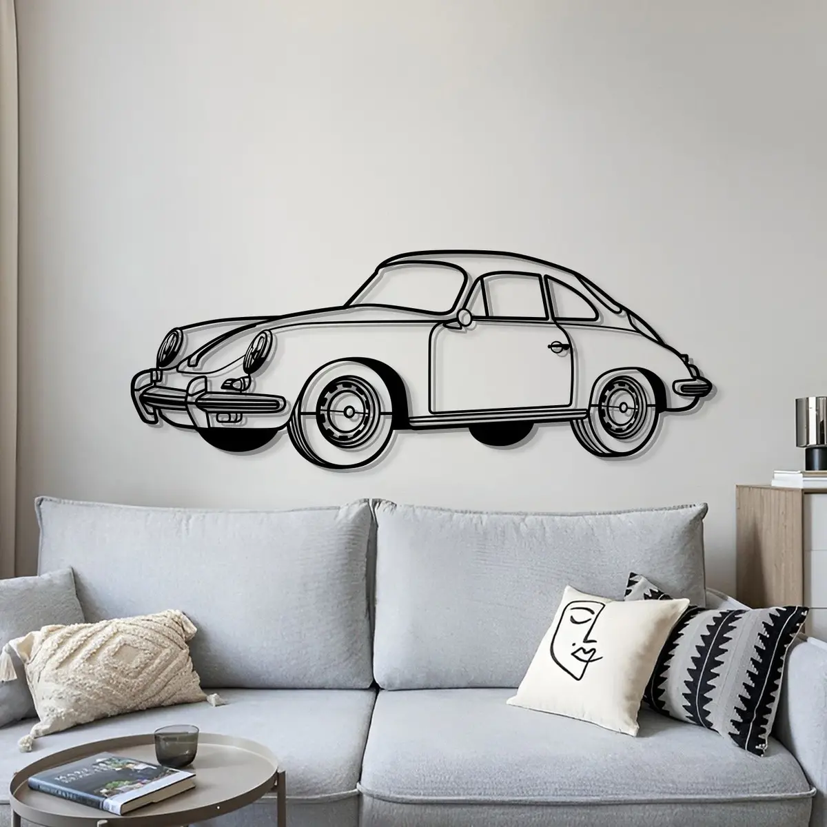 1964 356 Sc Perspective Metal Car Wall Art - Mt1286 4