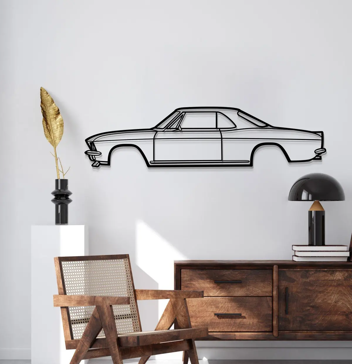 1966 Corvair Metal Car Wall Art - Mt0083 2