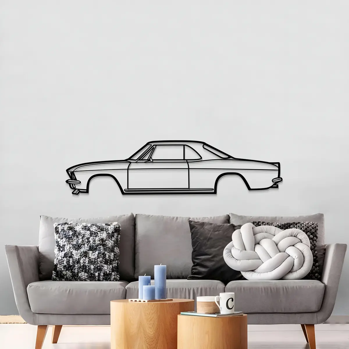 1966 Corvair Metal Car Wall Art - Mt0083 3