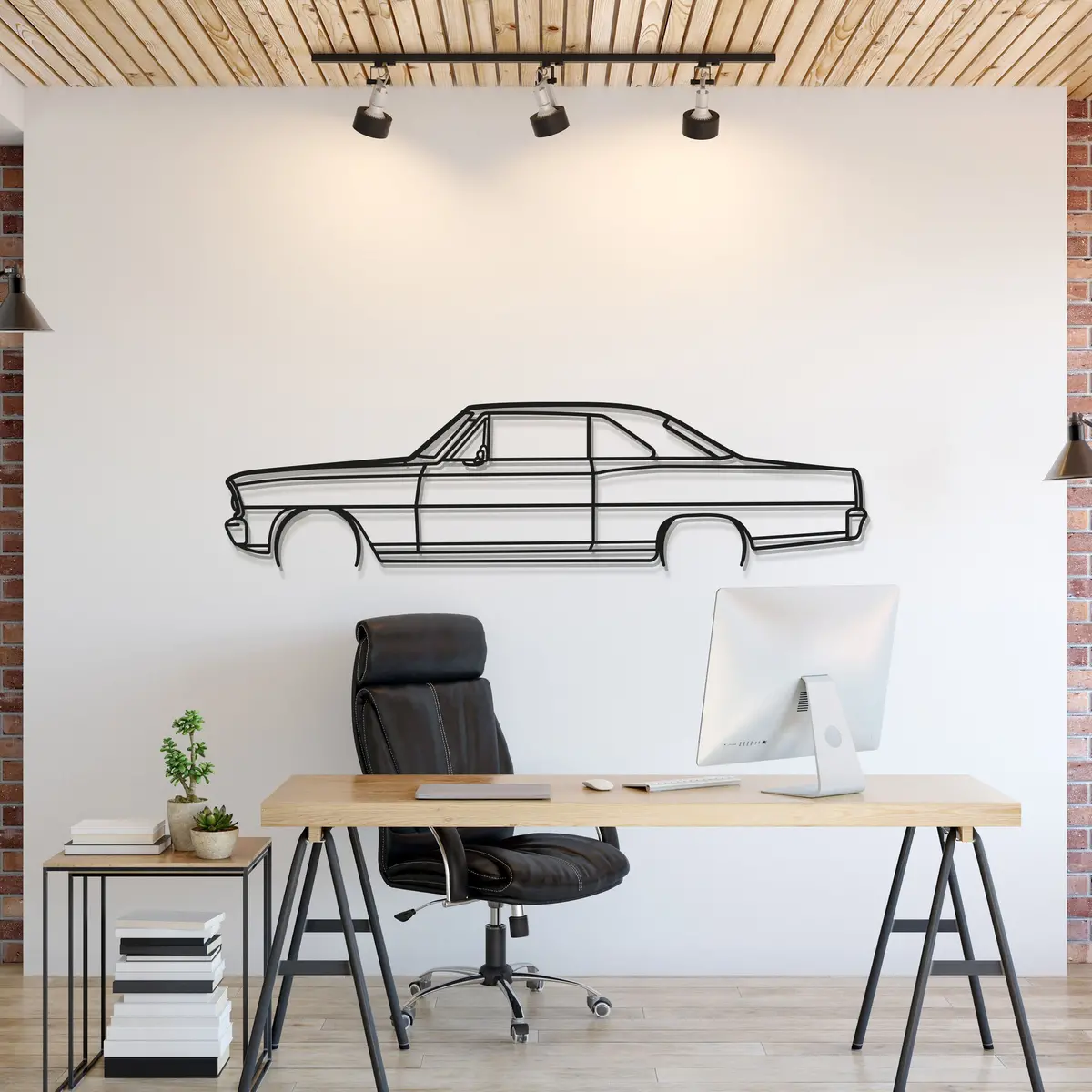 1966 Nova Ss Detailed Metal Car Wall Art - Mt0090 1