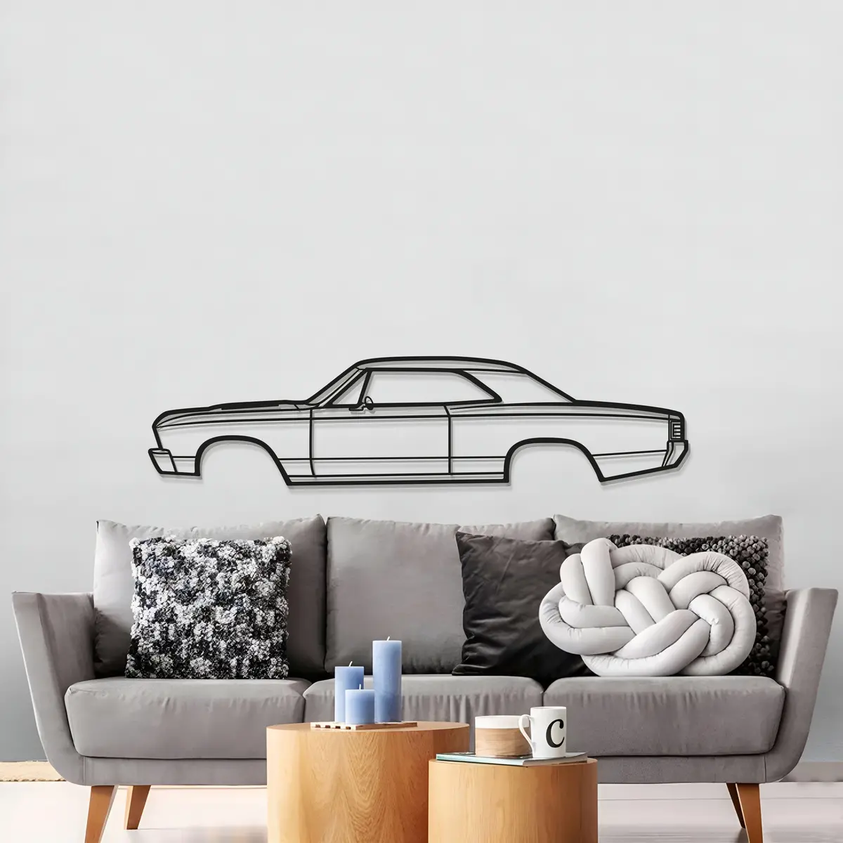 1967 Chevelle Metal Car Wall Art - Mt0094 3