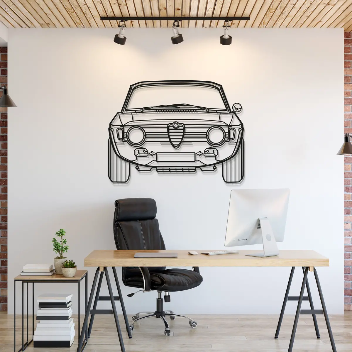 1967 Giulia Front View Metal Car Wall Art - Mt0092 1