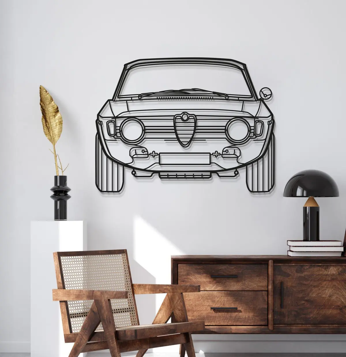 1967 Giulia Front View Metal Car Wall Art - Mt0092 2