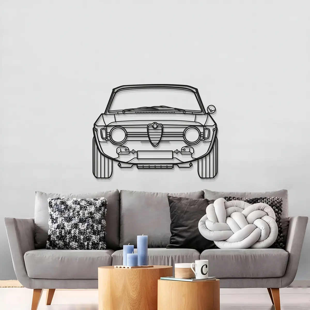 1967 Giulia Front View Metal Car Wall Art - Mt0092 3