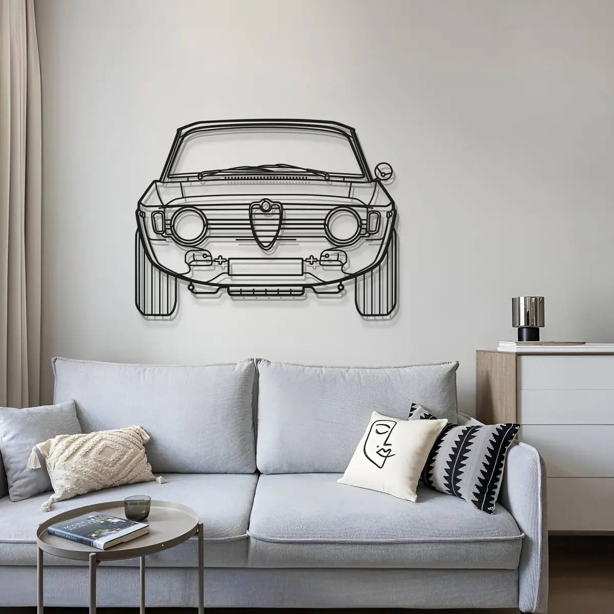 1967 Giulia Front View Metal Car Wall Art - Mt0092 4
