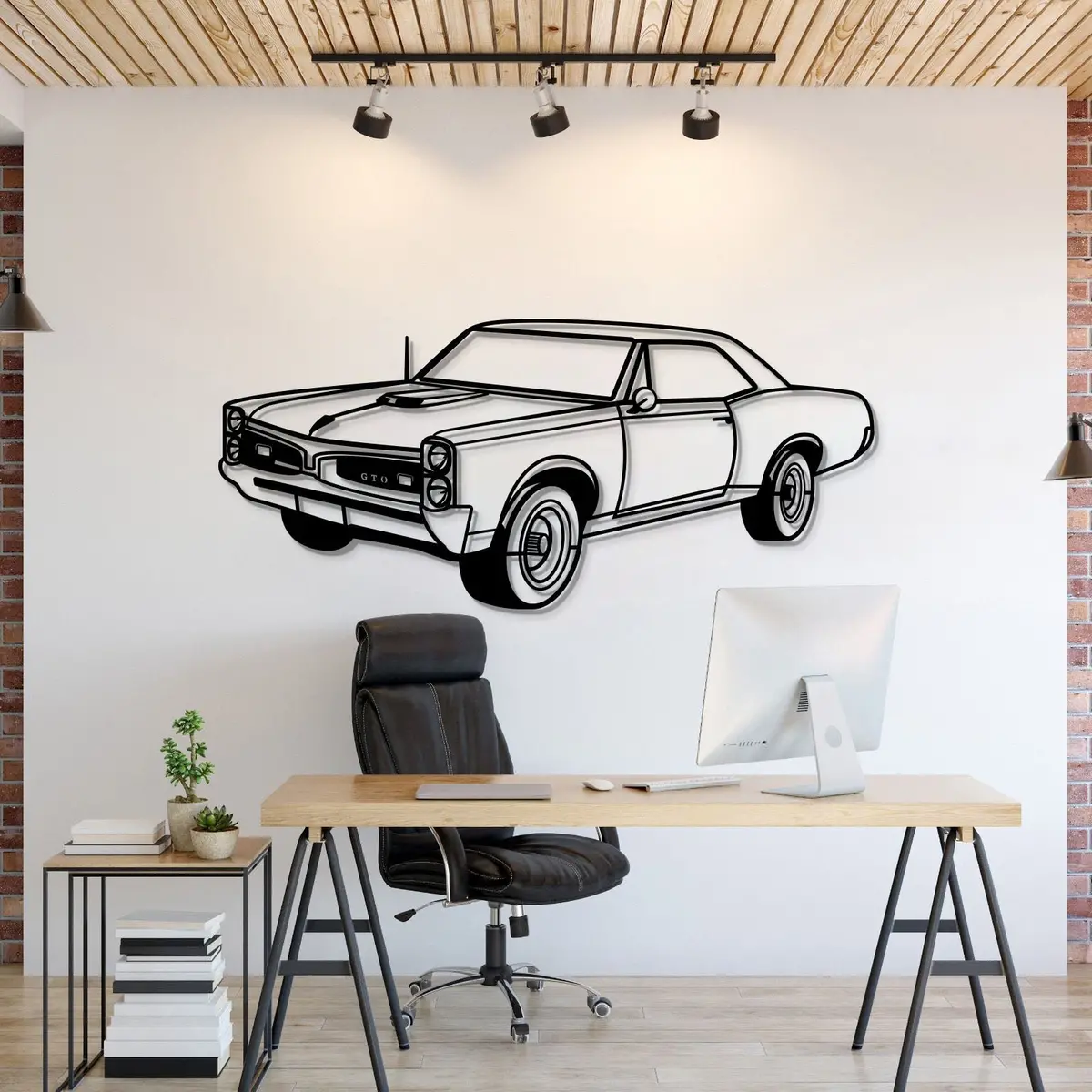 1967 Gto Perspective Metal Car Wall Art - Mt1183 1