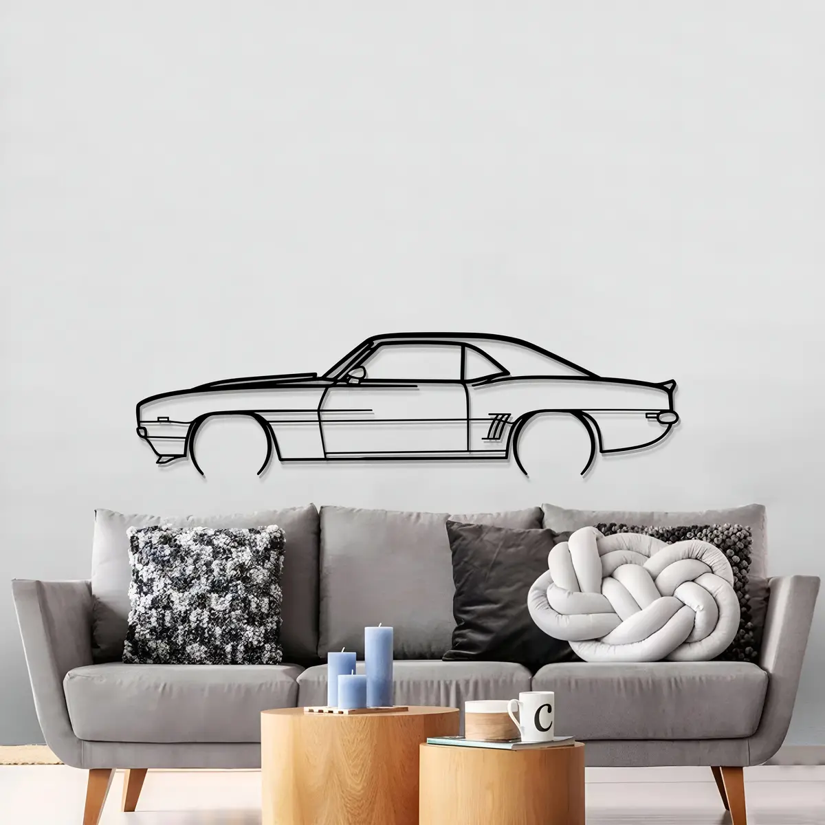 1969 Camaro Detailed Metal Car Wall Art - Mt0116 2