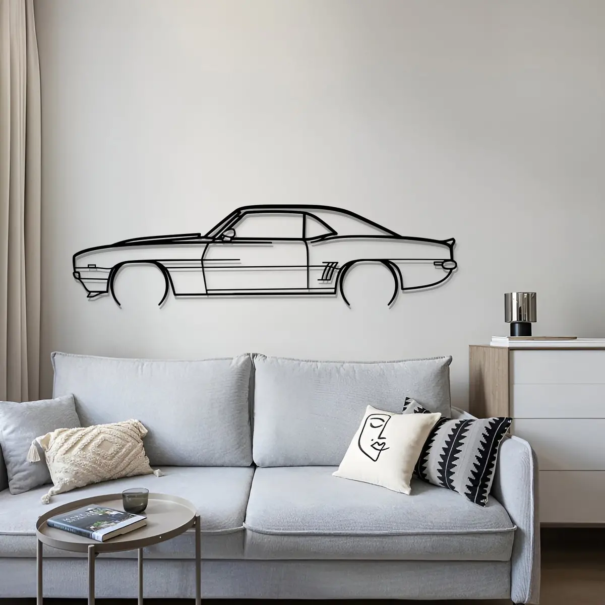 1969 Camaro Detailed Metal Car Wall Art - Mt0116 4