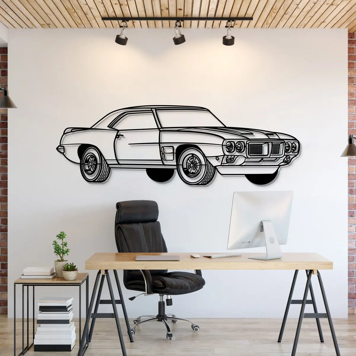 1969 Firebird Trans Am Perspective Metal Car Wall Art - Mt1185 1