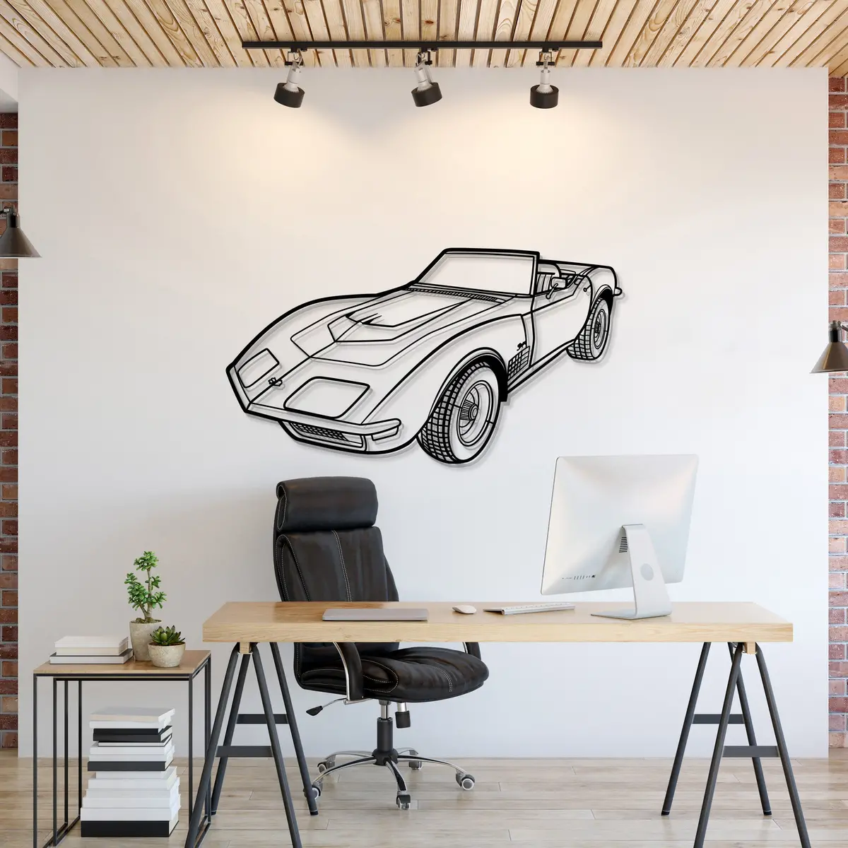 1970 Corvette Lt1 Perspective Metal Car Wall Art - Mt1253 1