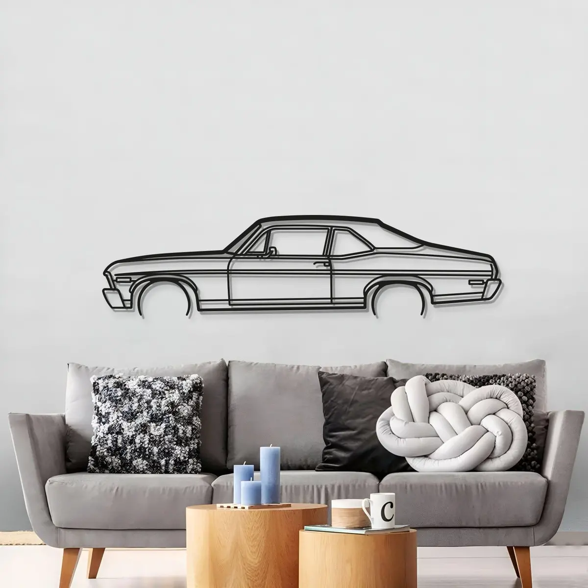 1972 Nova Metal Car Wall Art - Mt0148 3