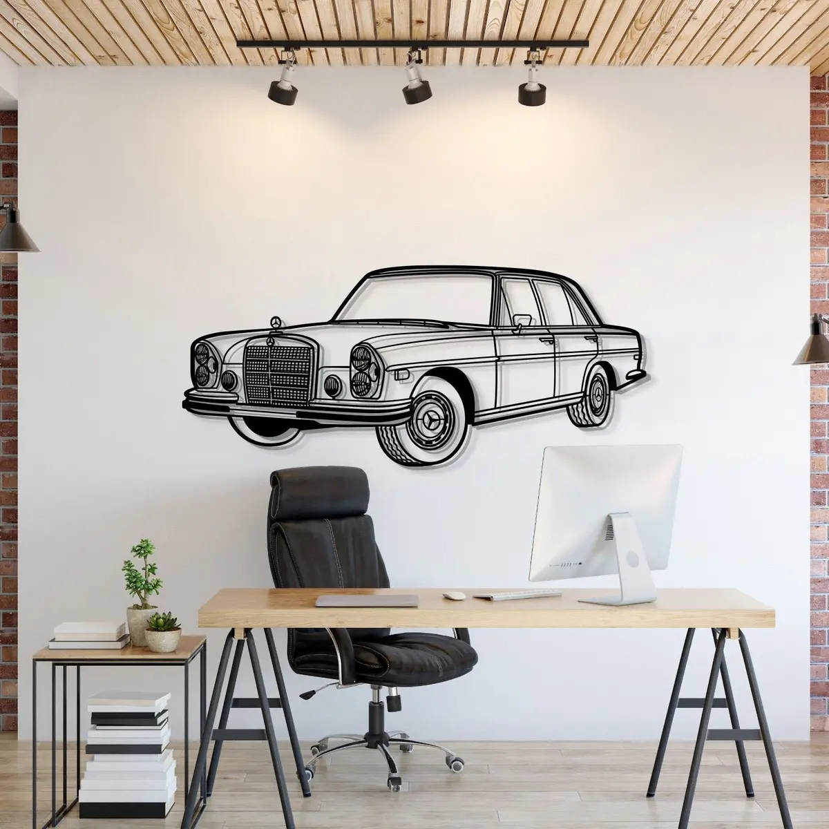 1972 280 Se W108 Perspective Metal Car Wall Art - Mt1281 1
