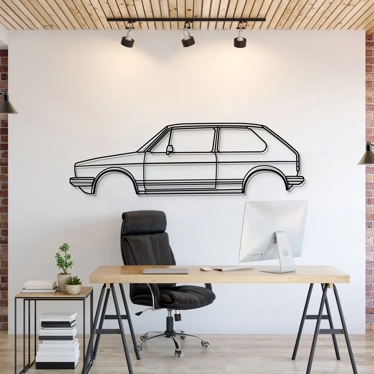 1976 Golf Gti Metal Car Wall Art - Mt0172 1