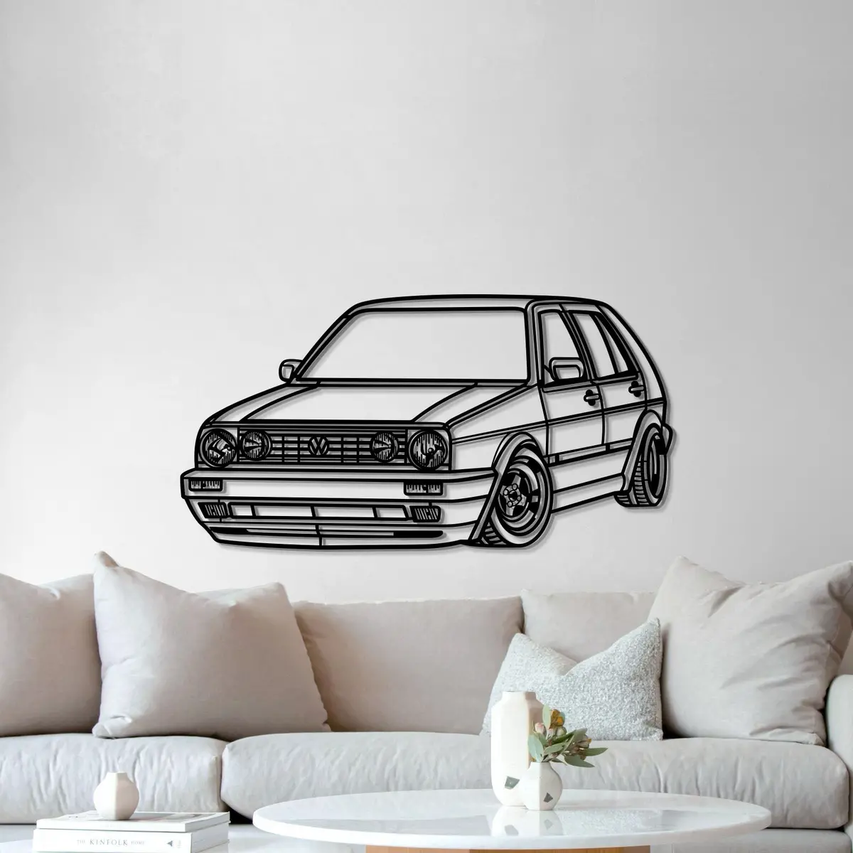 1990 Golf Mk2 Perspective Metal Car Wall Art - Mt0464 5