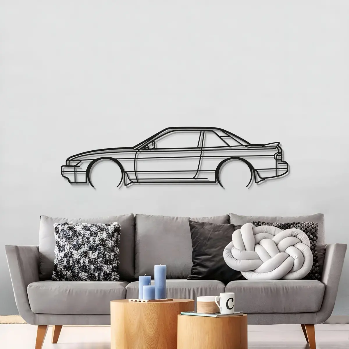 1990 Silvia S13 Detailed Metal Car Wall Art - Mt0232 3