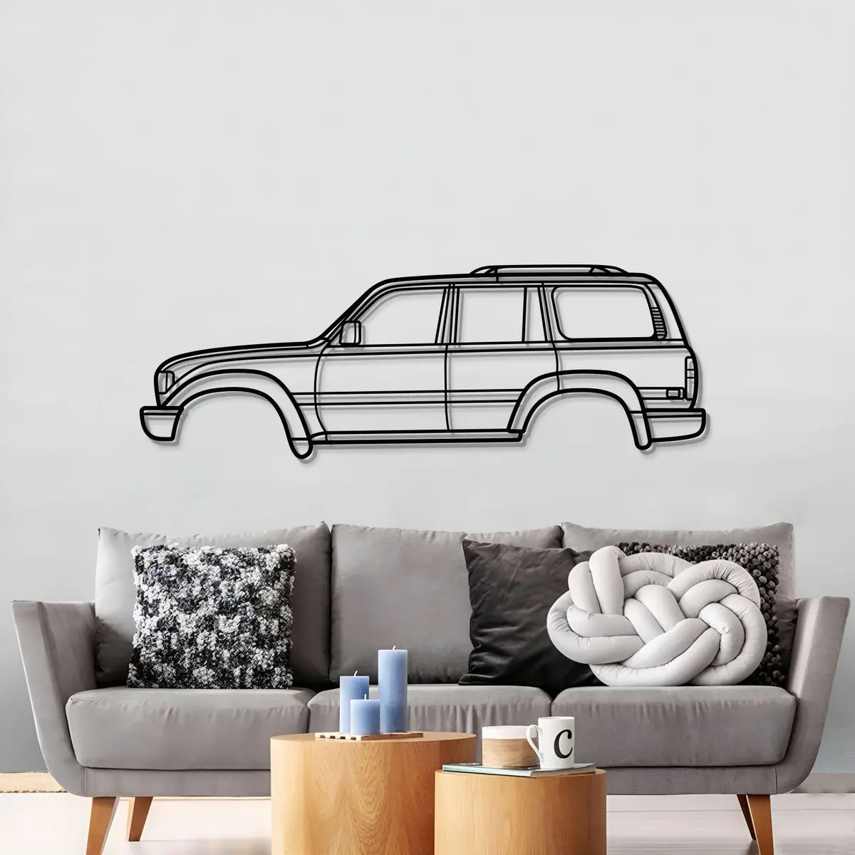1990 Land Cruiser 5Th Gen (J80) Metal Car Wall Art - Mt0228 3