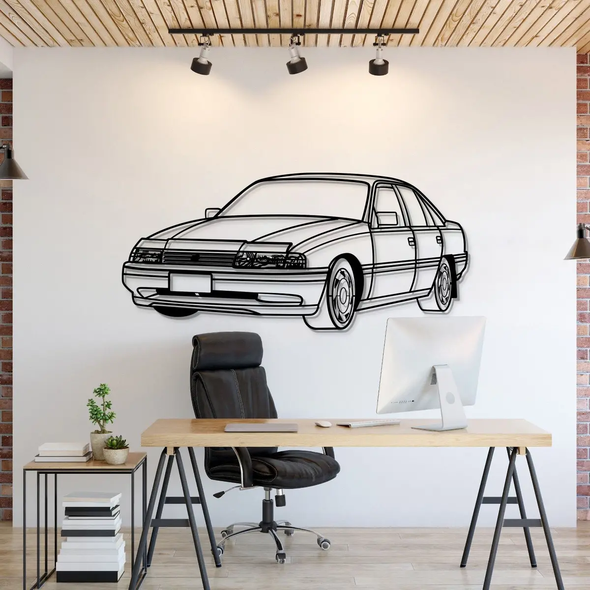 1991 Vn Commodore Perspective Metal Car Wall Art - Mt1162 1