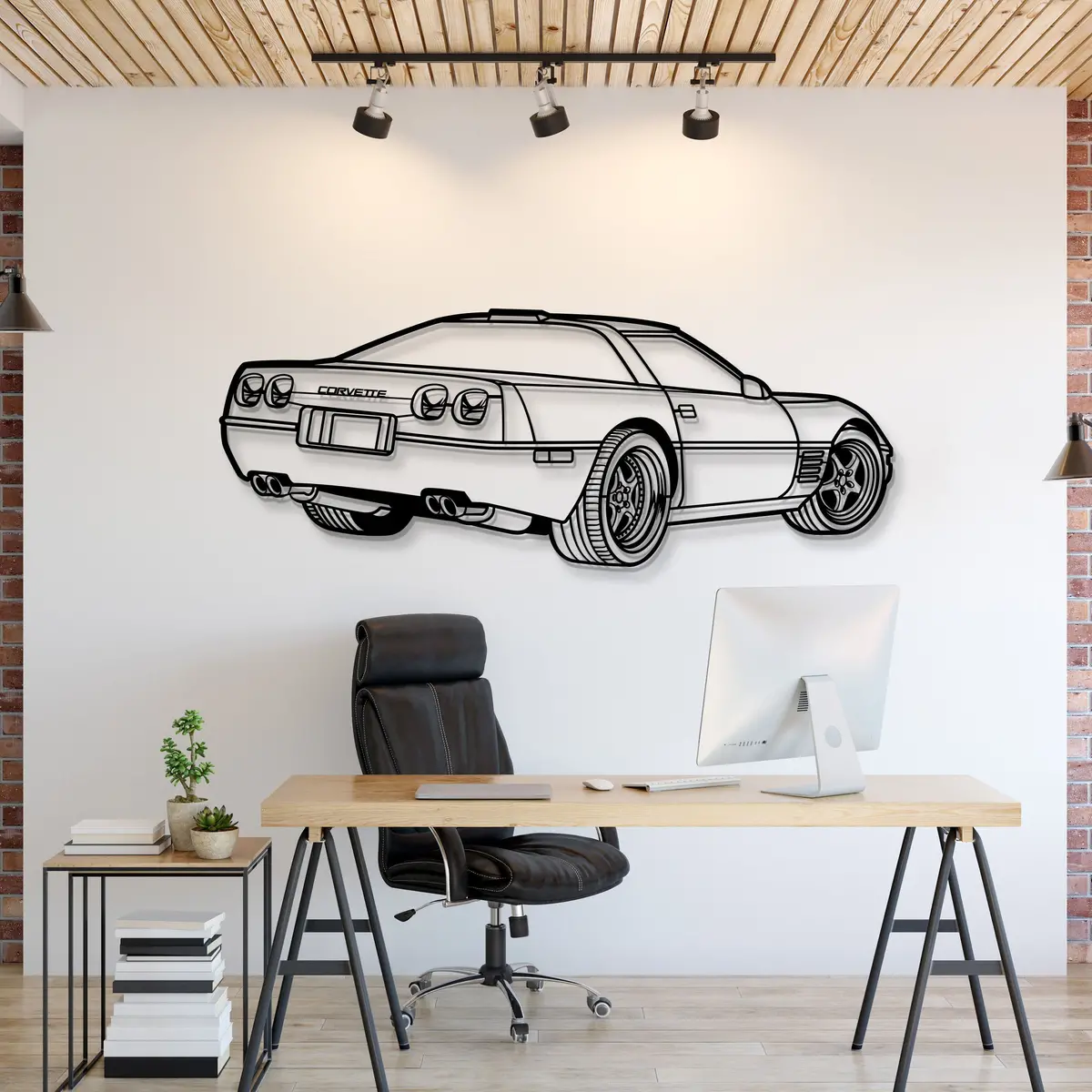1994 Corvette Zr-1 Perspective Metal Car Wall Art - Mt1307 1