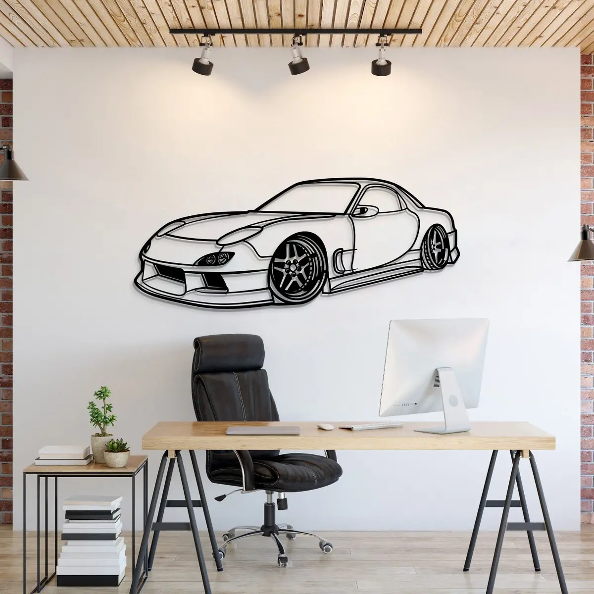 1994 Rx-7 Stance Perspective Metal Car Wall Art - Mt1170 1