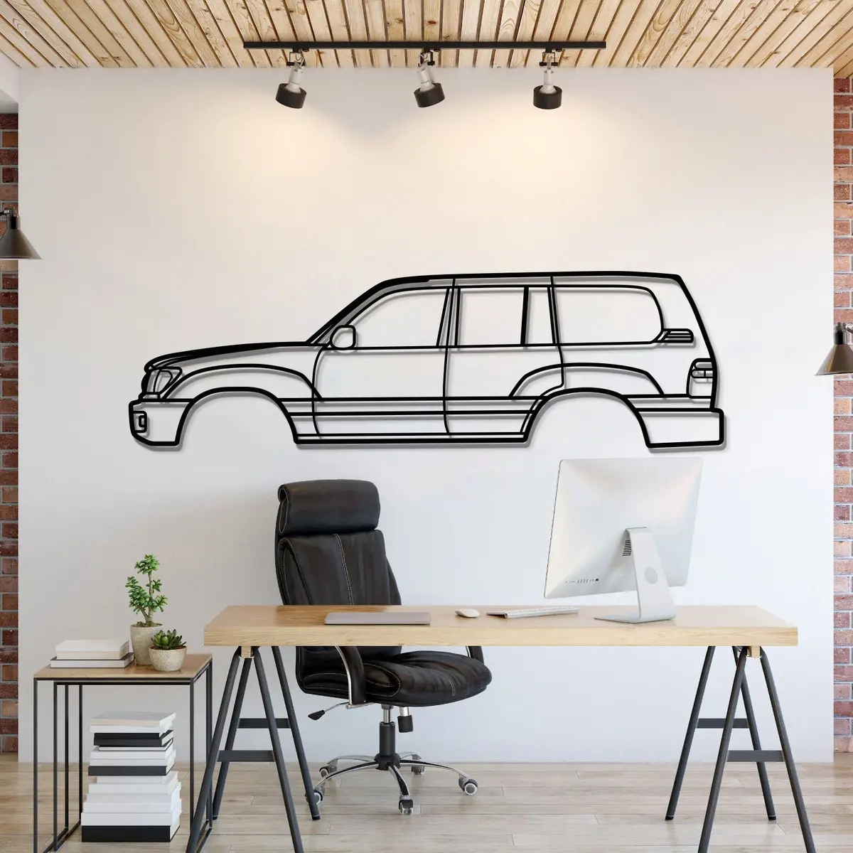 1998 Land Cruiser 6Th Gen (J100) Metal Car Wall Art - Mt0268 1