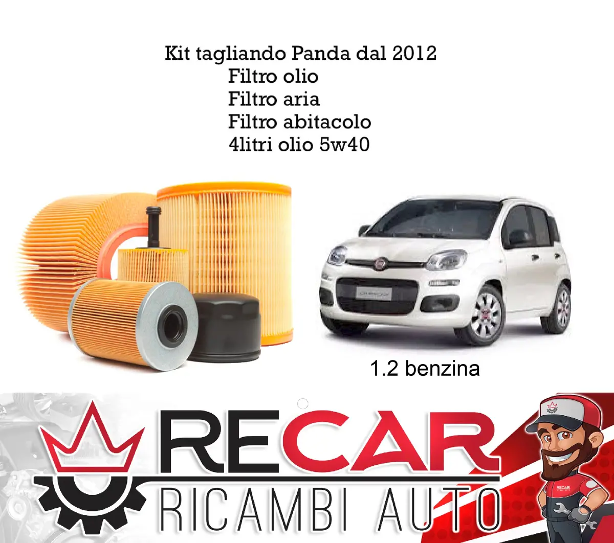 Kit0008rec Kit Tagliando Panda 1.2 Benzina Dal 2012 1