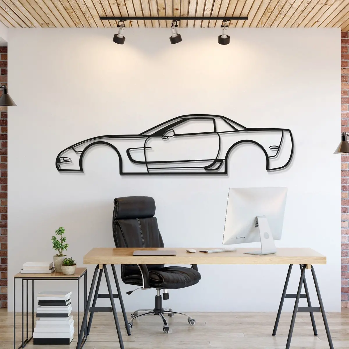 2001 Corvette Z06 Metal Car Wall Art - Mt0288 1