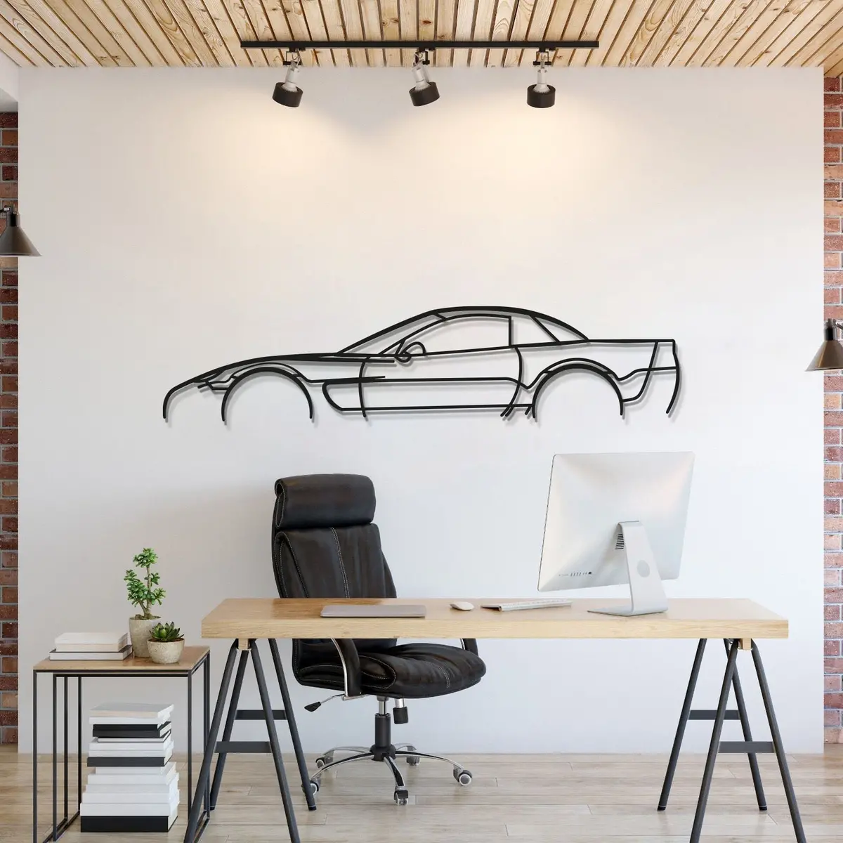 2002 Corvette C5 Z06 Metal Car Wall Art - Mt0295 1