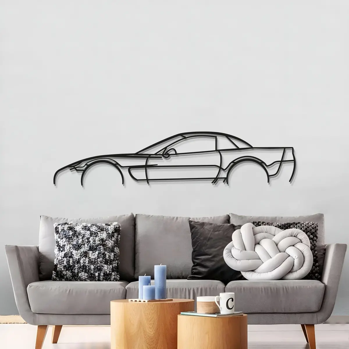 2002 Corvette C5 Z06 Metal Car Wall Art - Mt0295 3