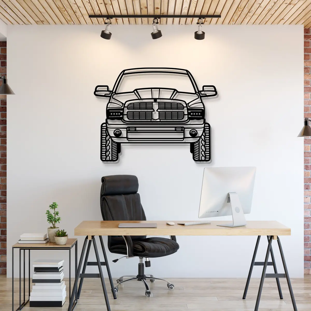 2003 Ram 2500 Front View Metal Car Wall Art - Mt1339 1