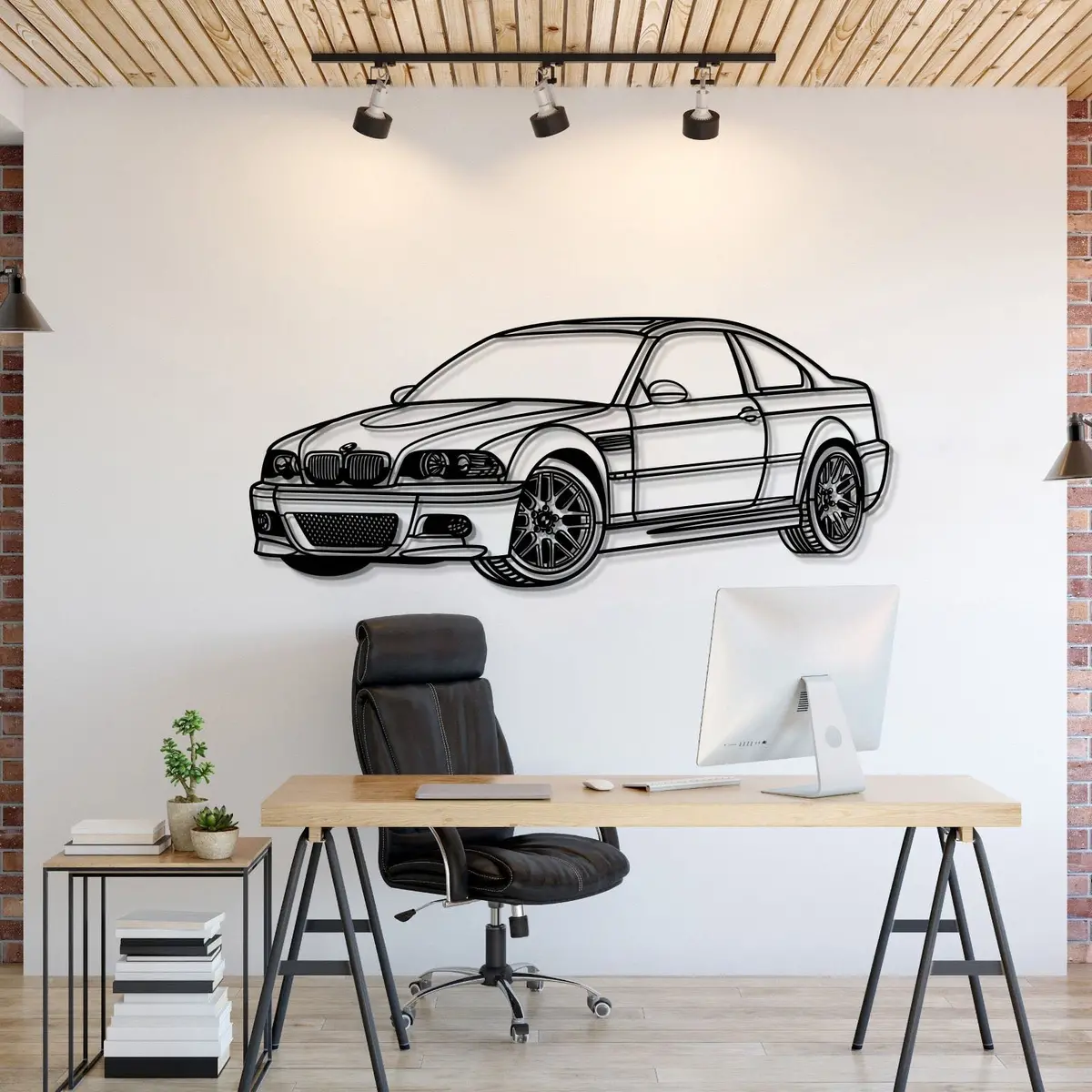 E46 Perspective Metal Car Wall Art - Mt0432 1