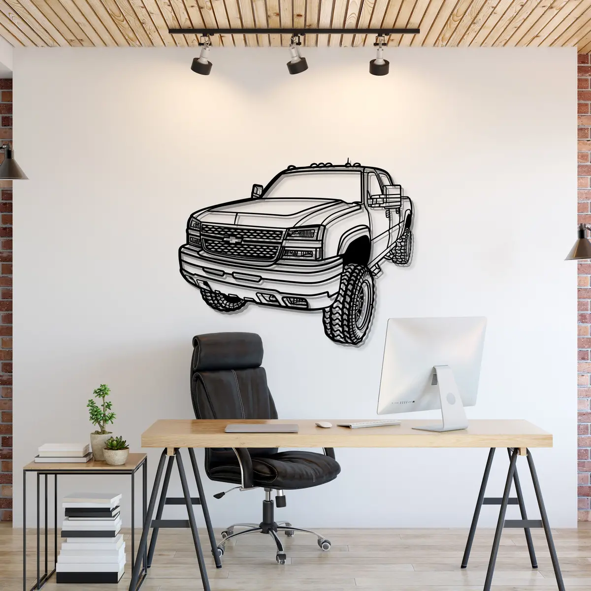 2007 Silverado Perspective Metal Car Wall Art - Mt1151 1