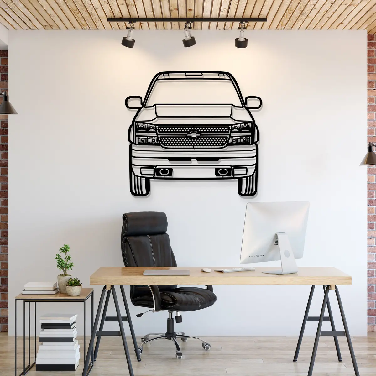 2007 Silverado Duramax 3500 Front View Metal Car Wall Art - Mt1333 1