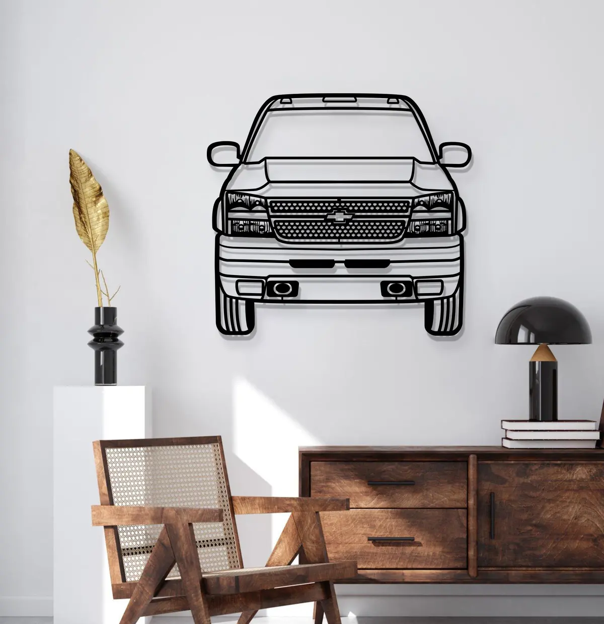 2007 Silverado Duramax 3500 Front View Metal Car Wall Art - Mt1333 2