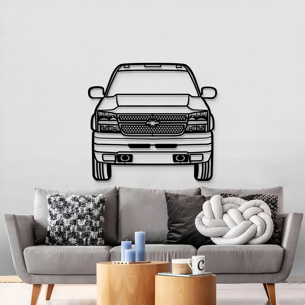 2007 Silverado Duramax 3500 Front View Metal Car Wall Art - Mt1333 3