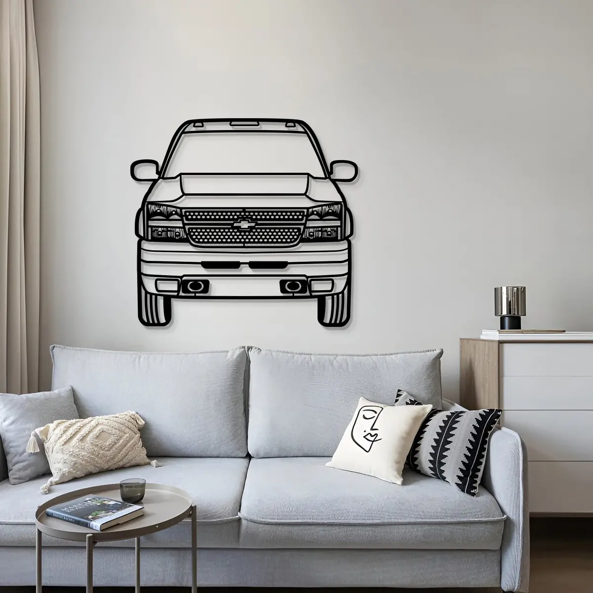 2007 Silverado Duramax 3500 Front View Metal Car Wall Art - Mt1333 4